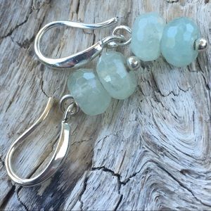 Aqua Marine Sterling Silver Earrings